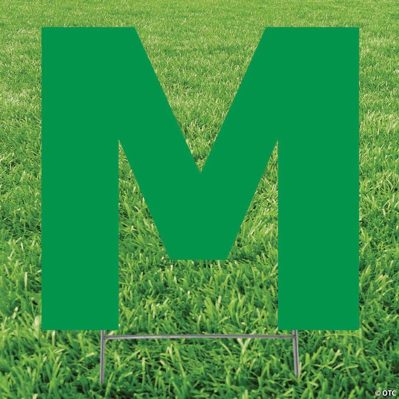 20" x 20" Green Letter M Yard Sign Image