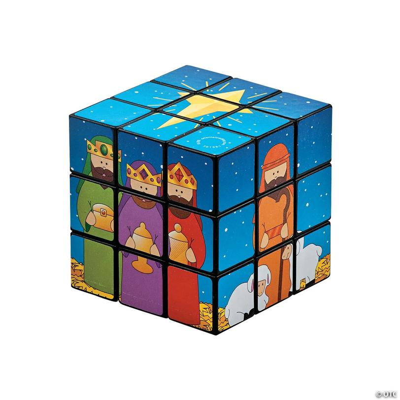 Nativity Scene Religious Puzzle Cubes - 12 pc Image
