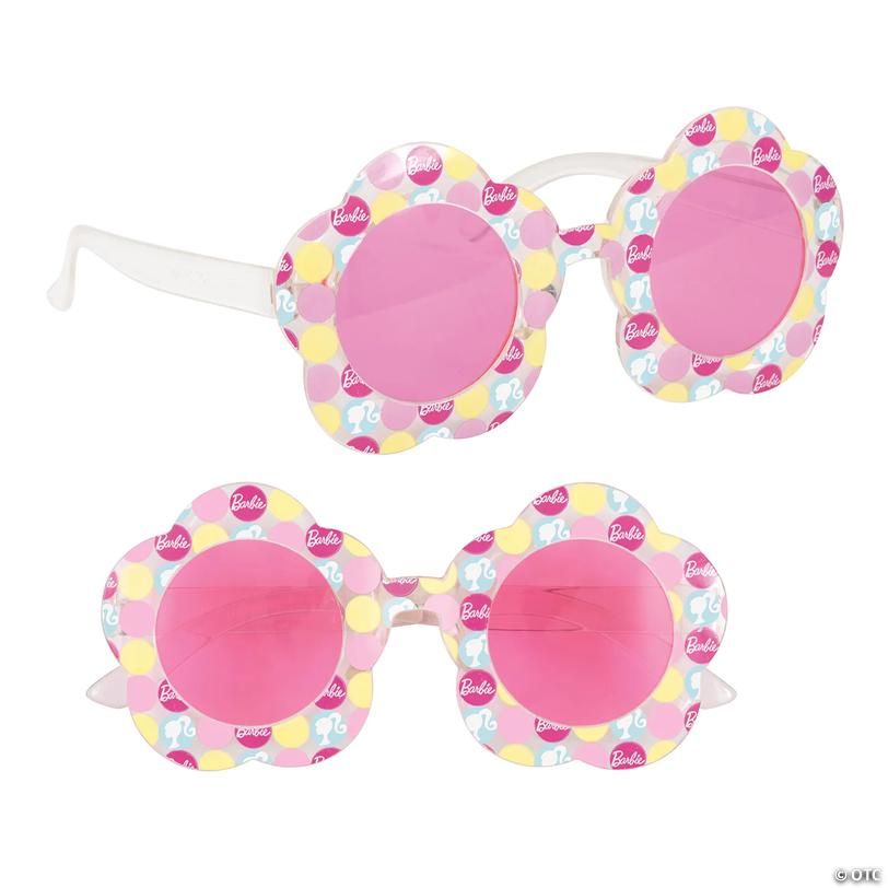 Adults Barbie&amp;#8482; Flower-Shaped Pink Glasses - 4 Pc. Image