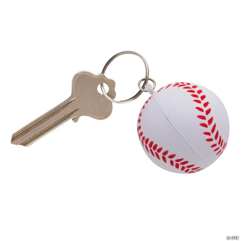 2" diam. Baseball Keychain Foam Squishies - 12 Pc. Image