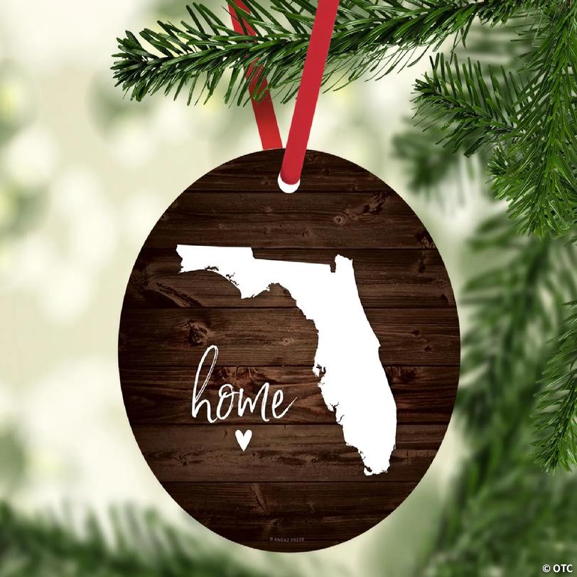 MDF Ornament Florida Home Dark Wood | Oriental Trading