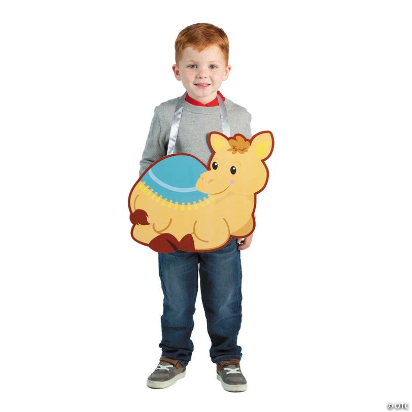 Kids Slip-On Camel Cardboard Sandwich Board Nativity Costume Image
