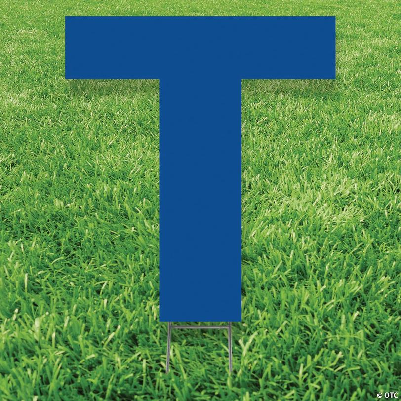 20" x 20" Blue Letter T Yard Sign Image