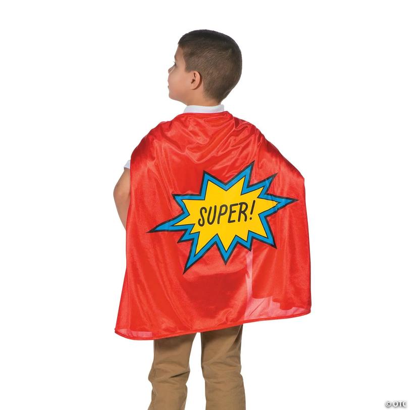 Kids Red Elementary School Graduation Superhero Cape Image