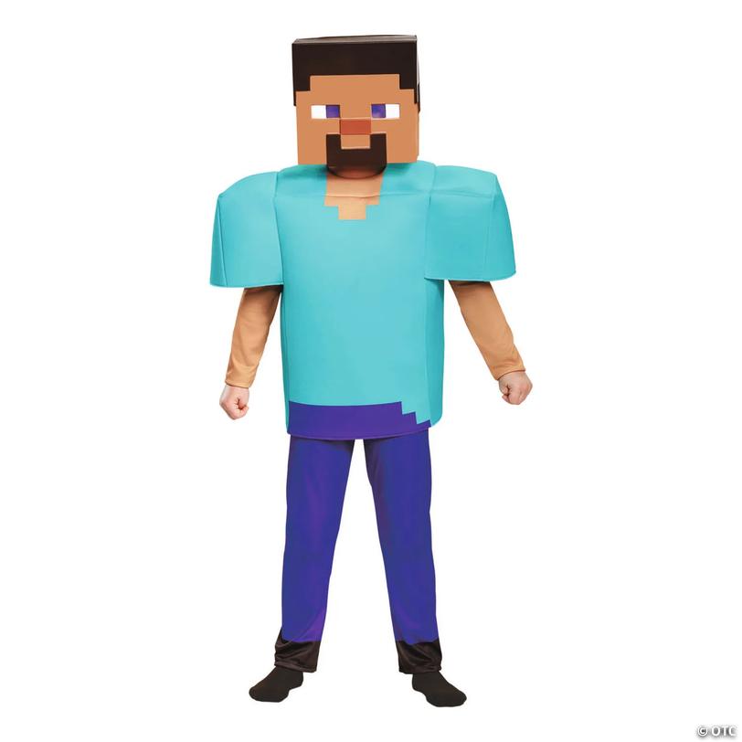 Kid&amp;#8217;s Deluxe Minecraft Steve Halloween Costume - Sizes 7-8 Image