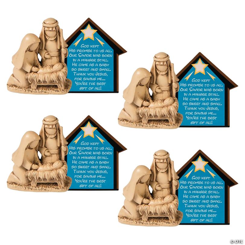 Bulk Mini Nativity Resin Christmas Tabletop Decorations with Card for 48 Image