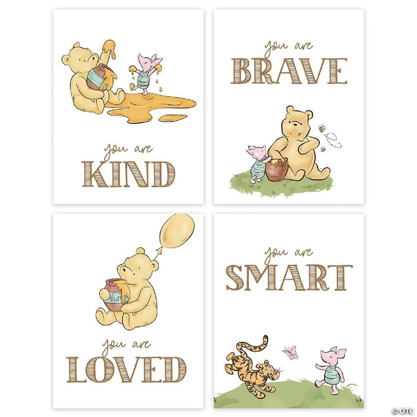Modern Pooh Quote Art 4Pk 8.5x11in