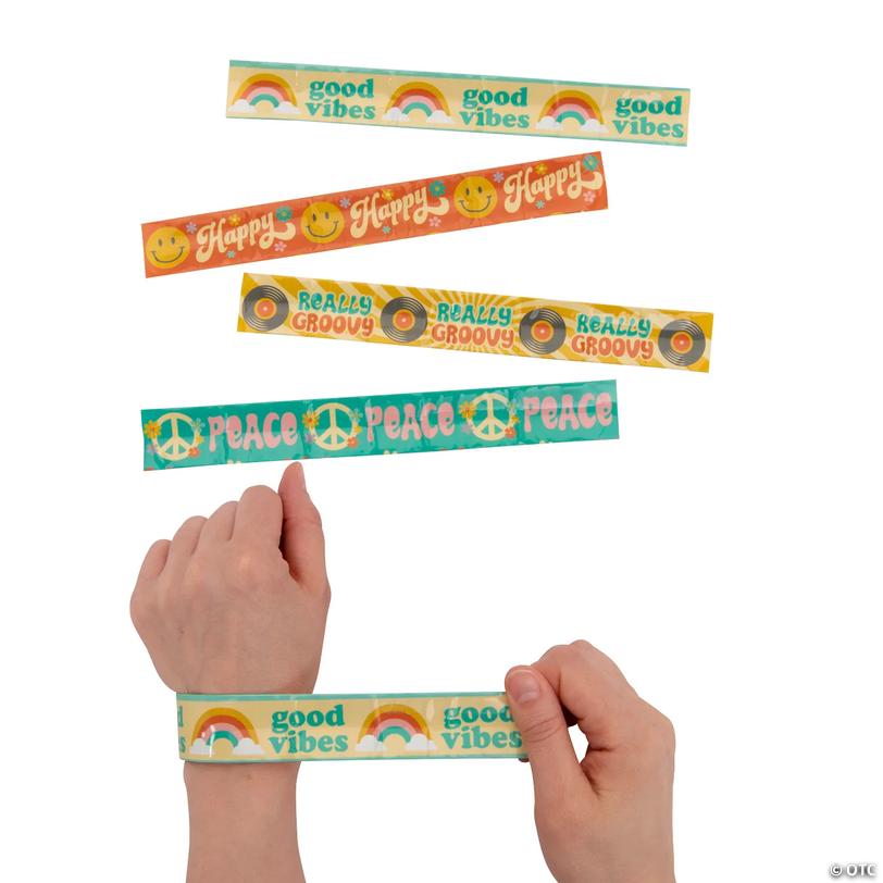 Groovy Party Slap Bracelets - 12 Pc. Image