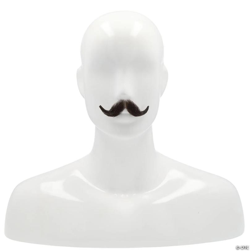 Adults Small English M10 Human Hair Mustache - Medium Brown 4 Image