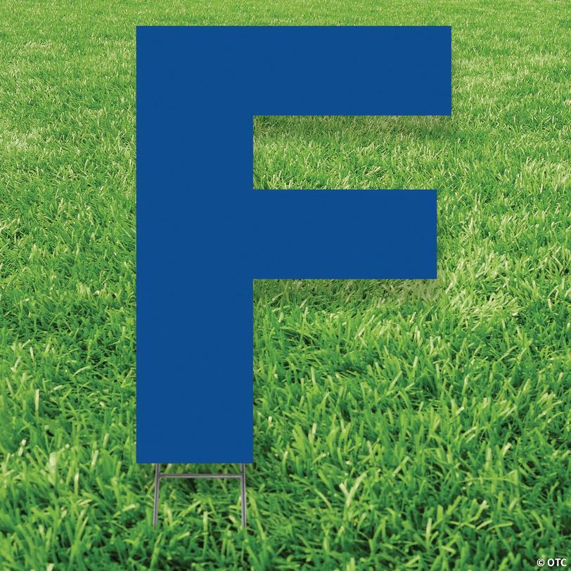 20" x 20" Blue Letter F Yard Sign Image
