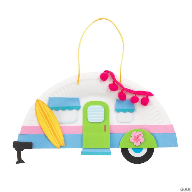 Beach Camper Paper Plate Craft Kit - Makes 12 Image