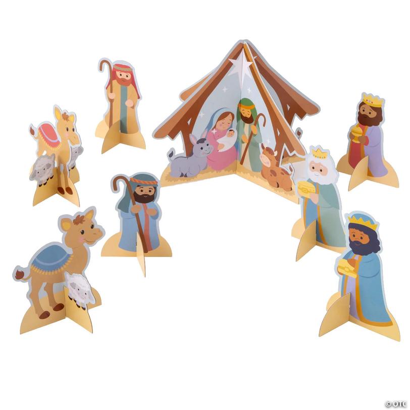 Simple Blessings Nativity Scene Religious Christmas Tabletop Centerpiece Set - 8 pc Image