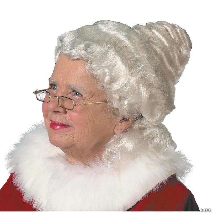 Mrs. Claus Layered Bun Synthetic Fiber Wig Image