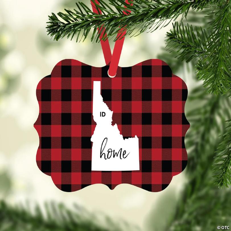 Plaid Fancy Frame Ornament Idaho | Oriental Trading