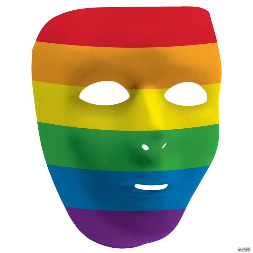 6 1/4" x 8 1/4" Rainbow Pride Party Plastic Face Mask Image