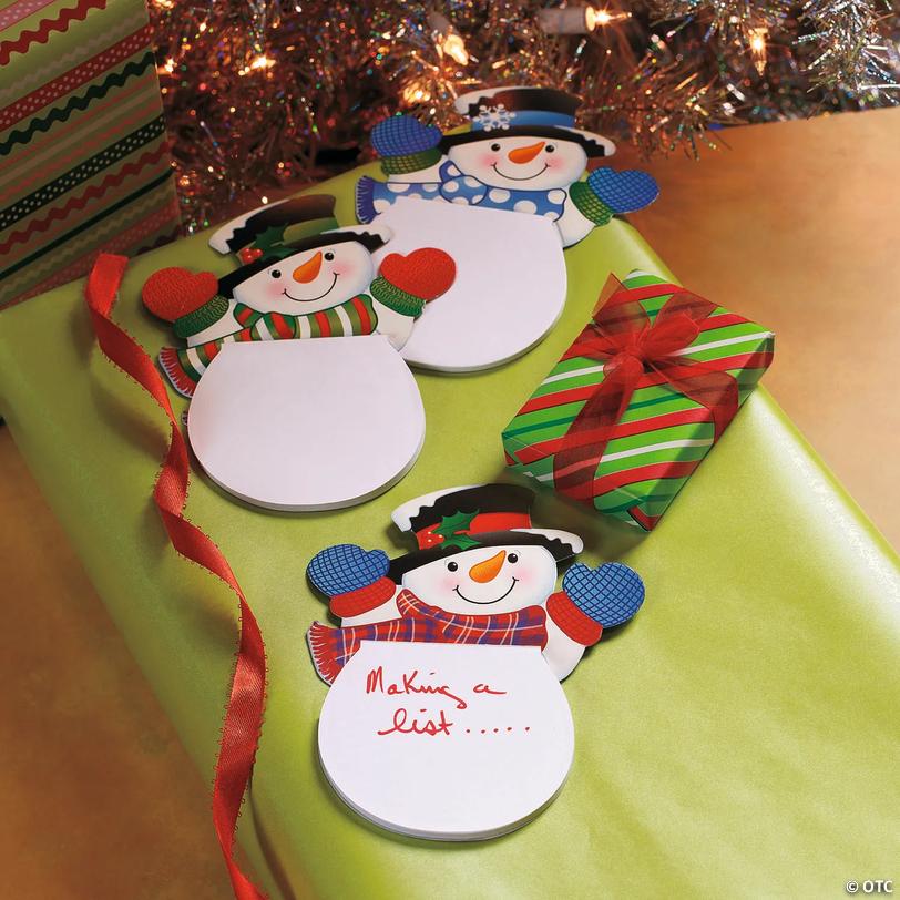 Waving Happy Snowman-Shaped Notepads - 24 pc Image