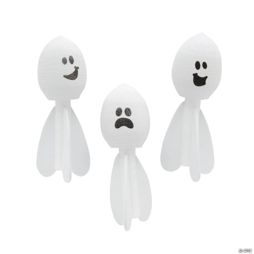 1 3/4" x 4 1/2" Mini Halloween Ghost White Foam Missiles - 24 Pc. Image