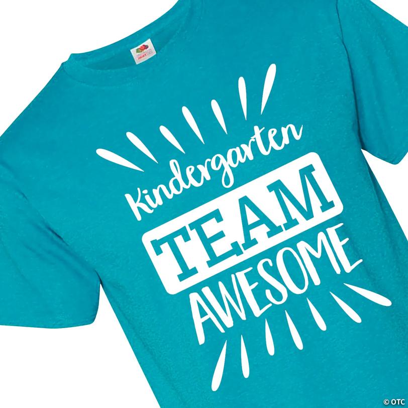 Kindergarten Team Awesome Adults T-Shirt - Medium Image