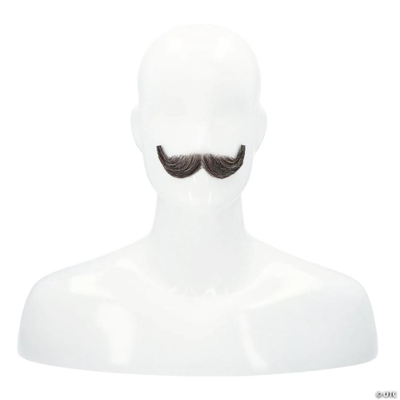 Adults Human Hair English Mustache Medium Brown Gray 44 Image
