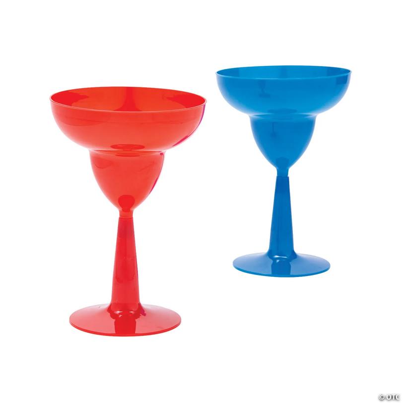10 oz. Patriotic Margarita Disposable Plastic Margarita Glasses Image