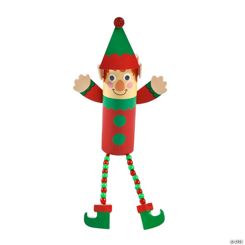 5" x 10 3/4" Christmas Elf Craft Tube with Bead Legs Craft Kit - Makes 12 Image