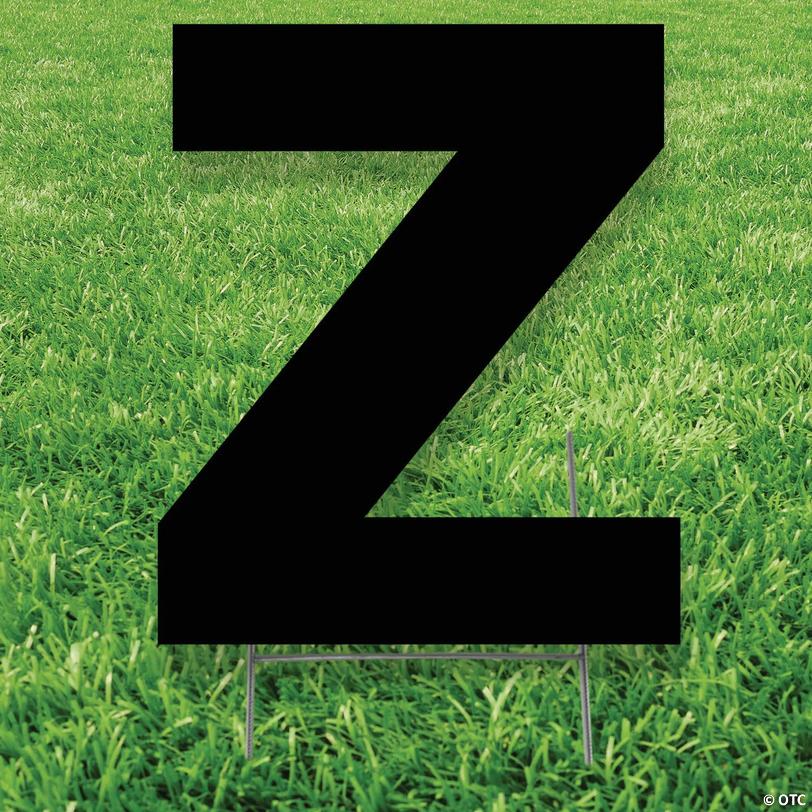 20" x 20" Black Letter Z Yard Sign Image