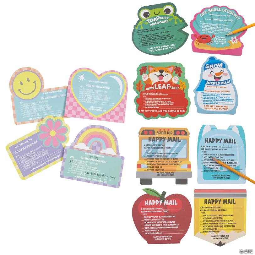 Teachers Happy Mail Compliment Notepads Assortment - 12 Pc. Image