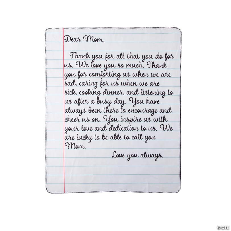 Mother’s Day Note Fleece Throw | Oriental Trading