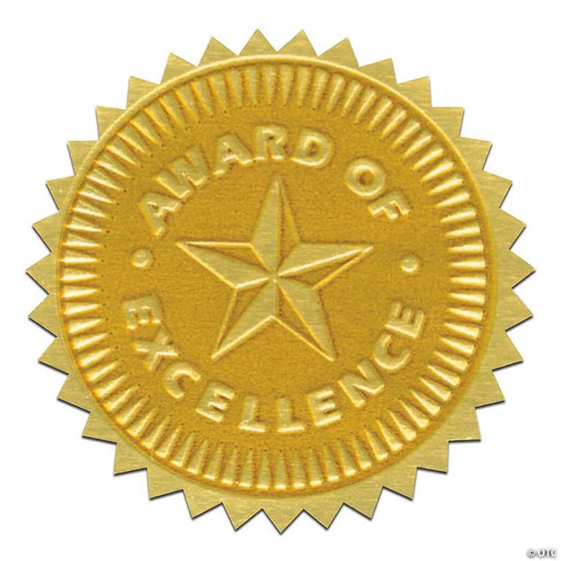 Gold Foil Embossed Seals - 54 per Pack, 3 Packs Image