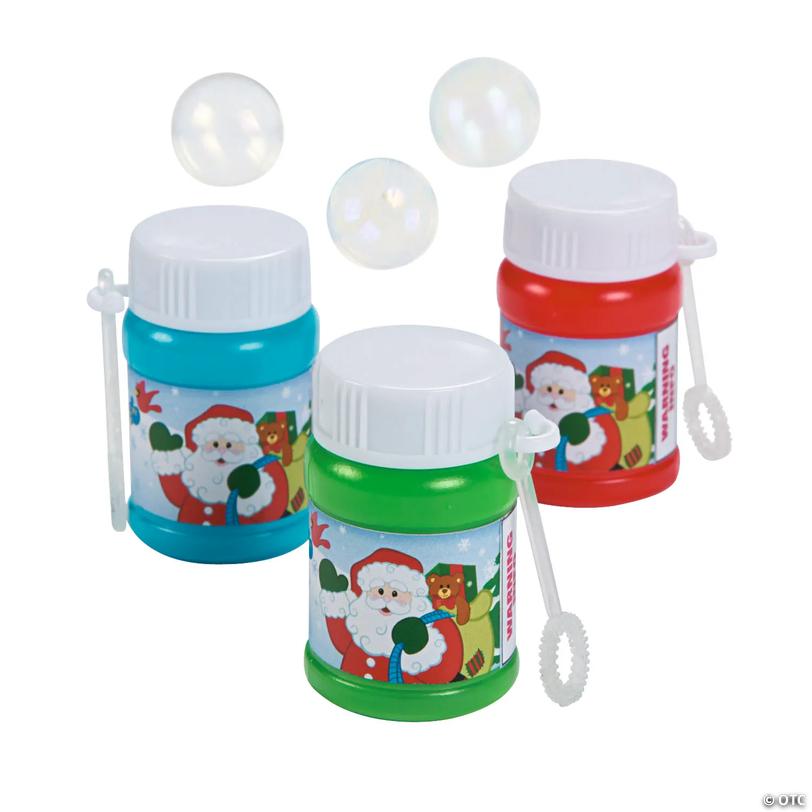 Mini Holiday Bubble Bottles with Wand - 24 pc Image