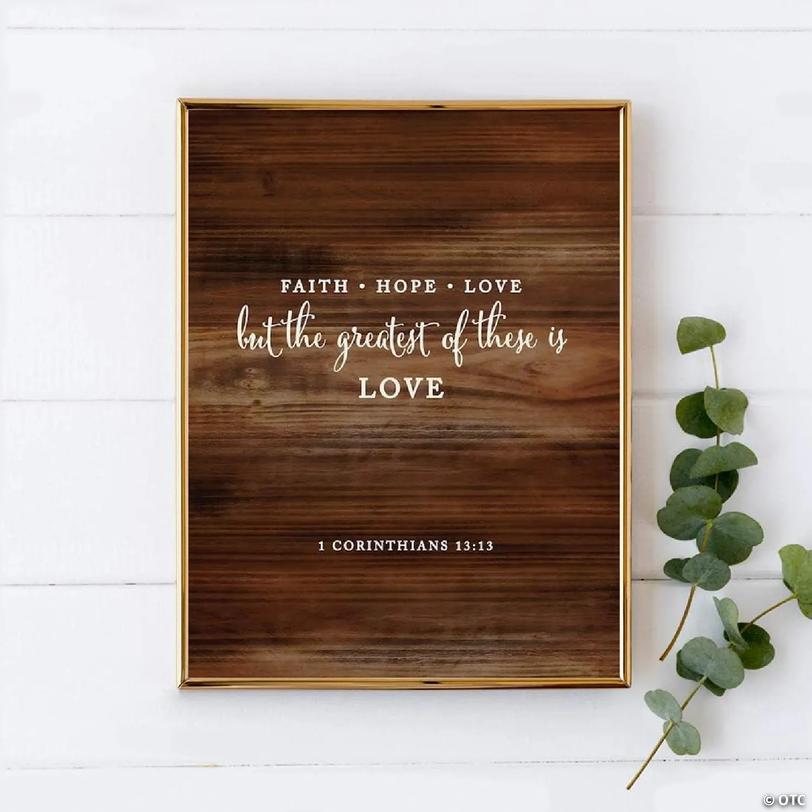 Rustic Wood Faith Hope Love 8.5x11 | Oriental Trading