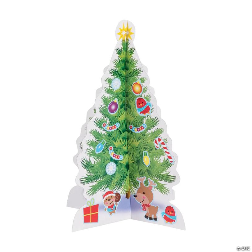 3D Christmas Tree Tabletop Stand-Up Sticker Scenes - 12 pc Image