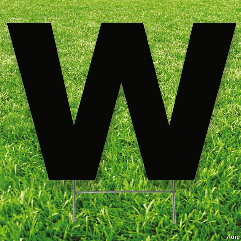 20" x 20" Black Letter W Yard Sign Image