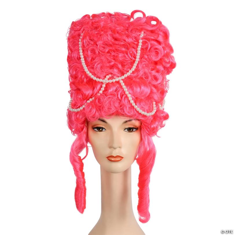 Marie Antoinette IV Wig with Ringlets and Pearls - Hot Pink R625 Image