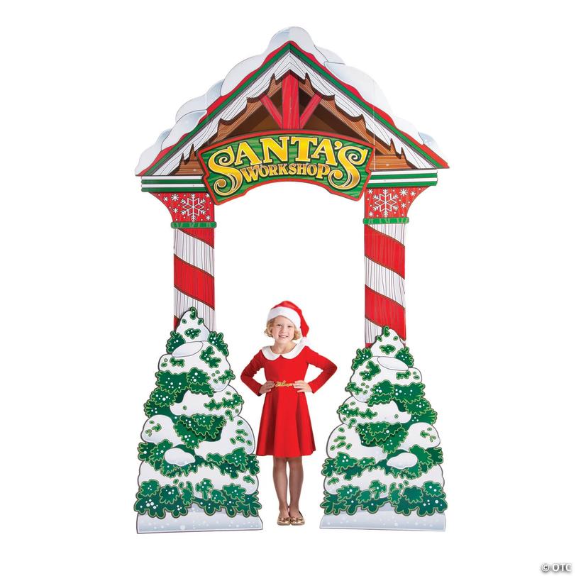 11 Ft. 6" Santa&amp;#8217;s Workshop Christmas Archway Cardboard Stand-Up Image
