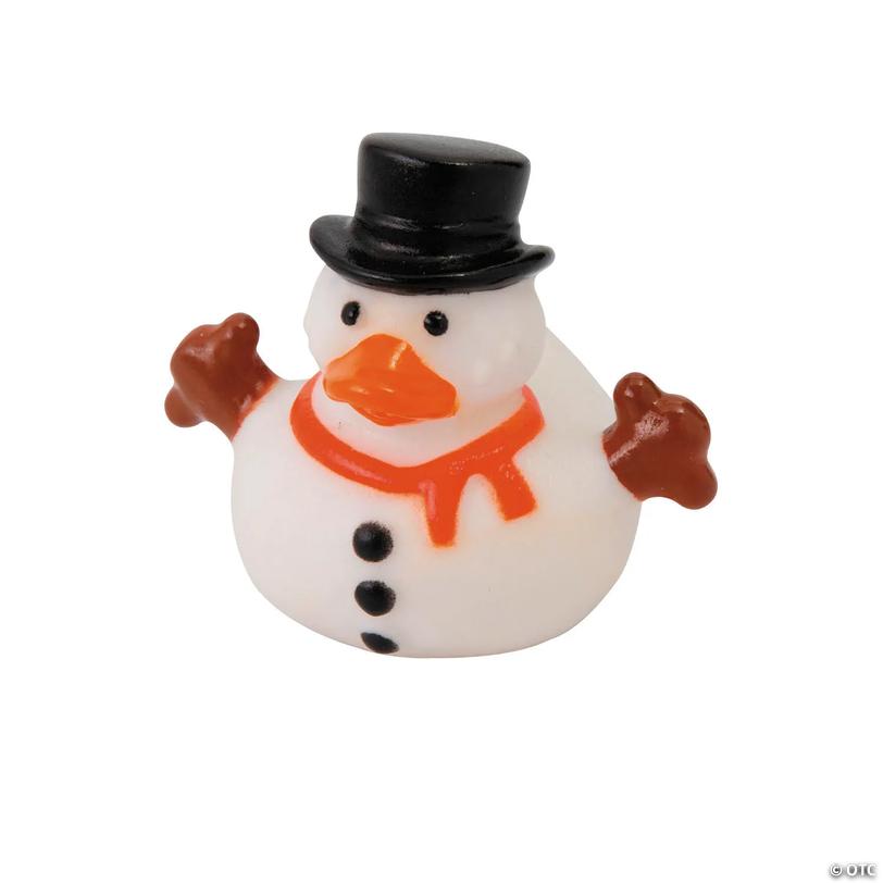 Snowman with Hat &amp; Scarf Rubber Ducks - 12 pc Image
