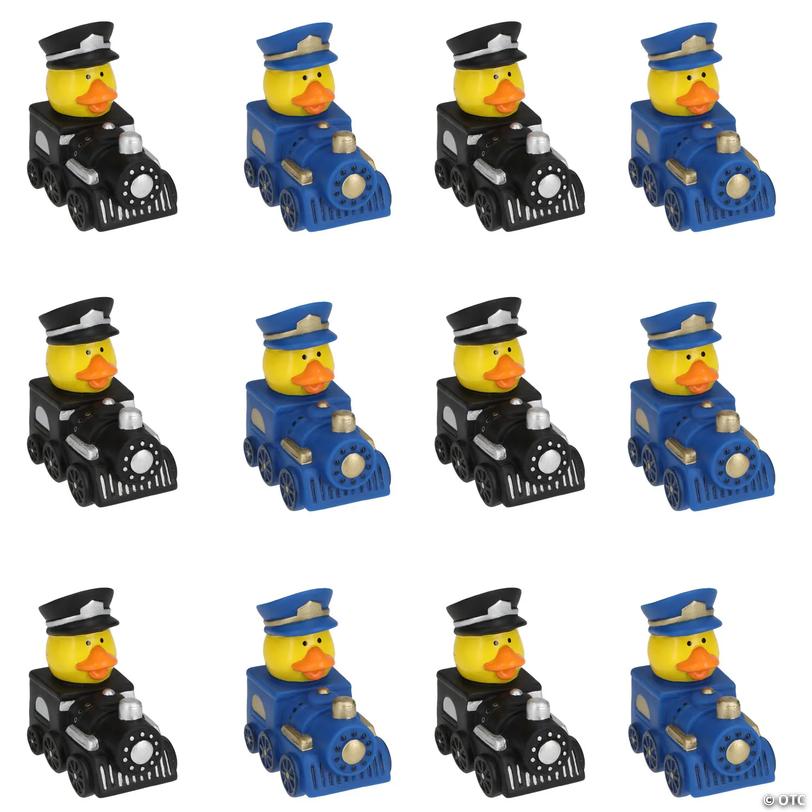 Train-Shaped Conductor Rubber Ducks - 12 pc Image