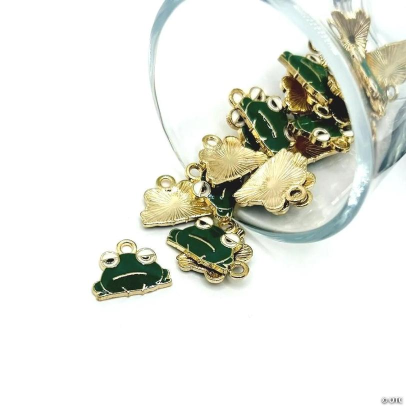 50 Pcs Green Grumpy Frog Charms | Oriental Trading