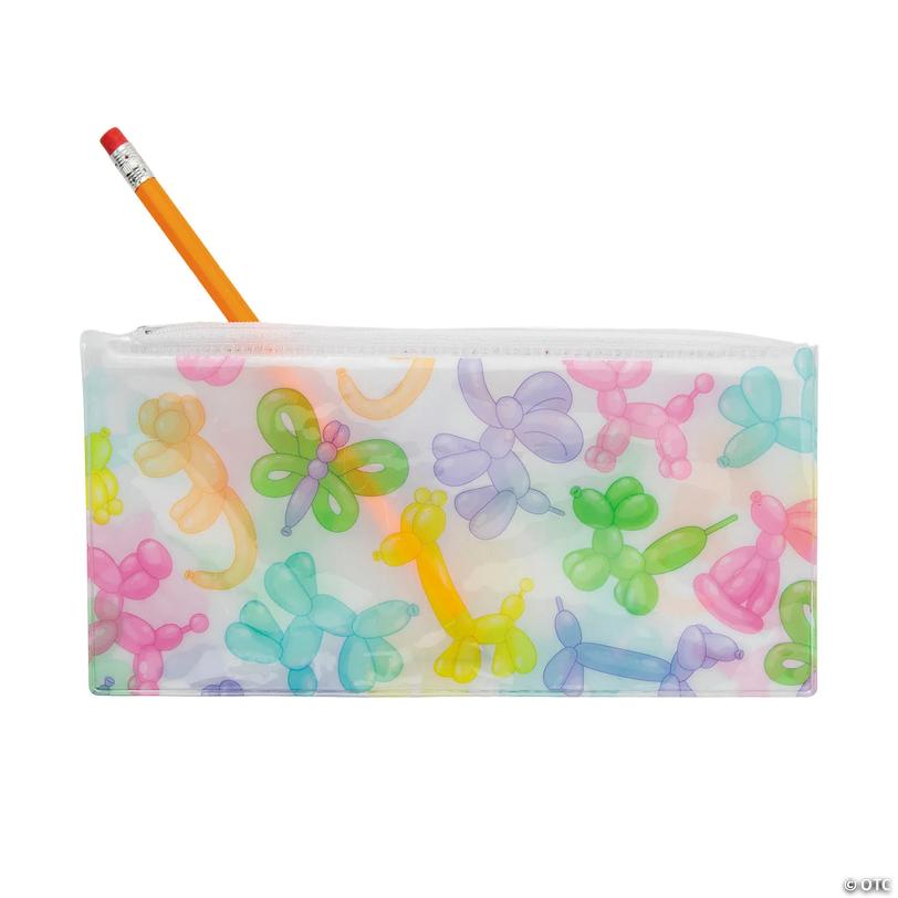 8 1/2" x 4" Balloon Animal Multicolor Vinyl Pencil Cases &amp;#8211; 12 Pc. Image