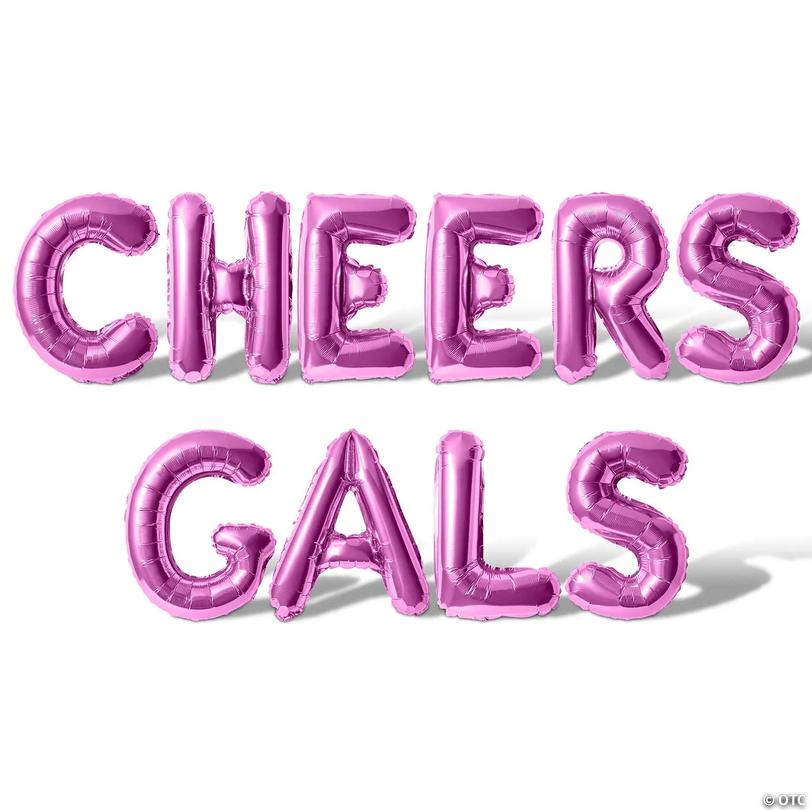 16 Inch Pink CHEERS GALS Letter Balloon Banner | Oriental Trading