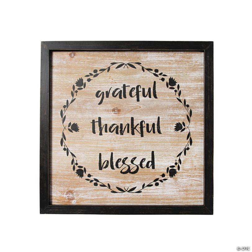 Grateful Thankful Blessed Wall Sign | Oriental Trading
