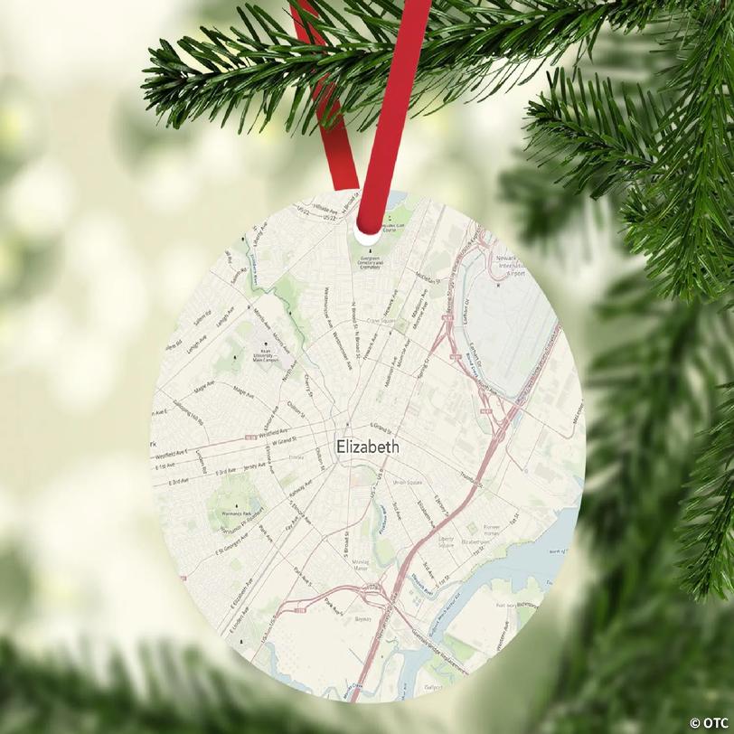 MDF Ornament Elizabeth New Jersey Map | Oriental Trading
