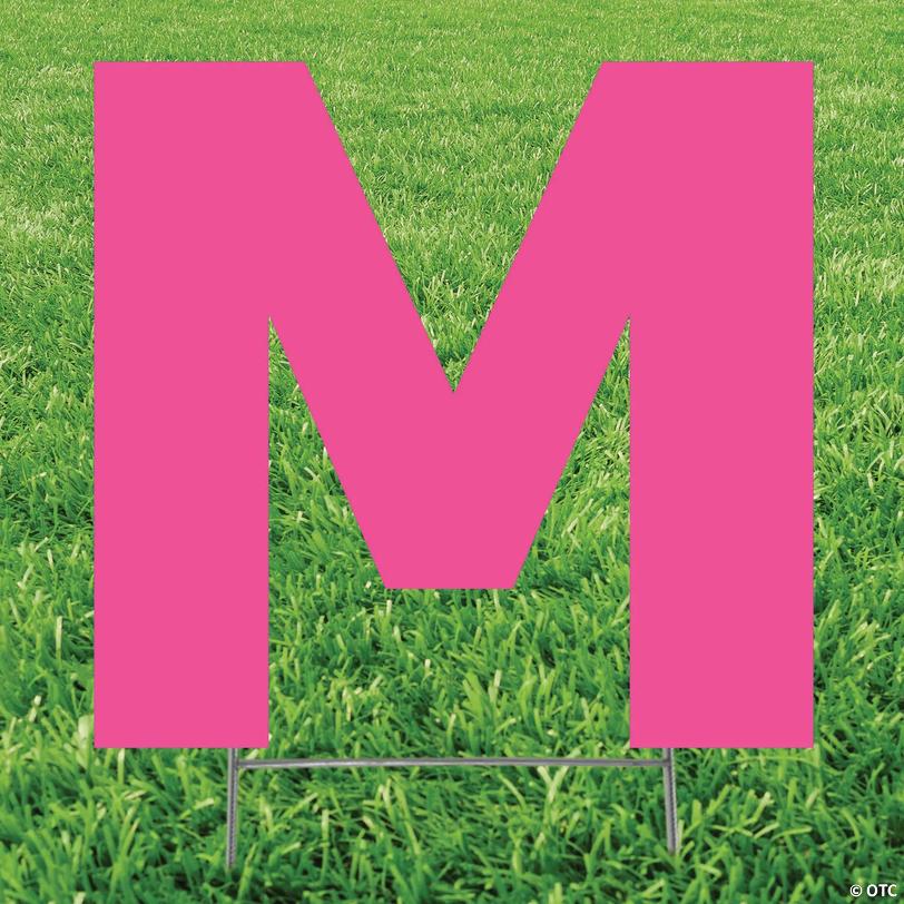 20" x 20" Pink Letter M Yard Sign Image