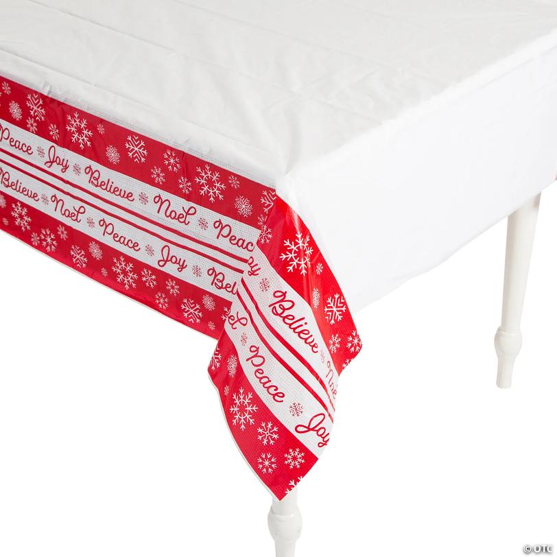 Scandinavian Christmas Snowflake Tablecloth - 108" x 54" Image