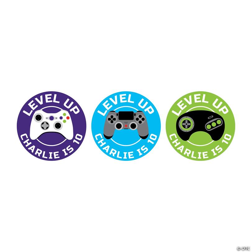 Bulk 48 Pc. Personalized Gamer Favor Stickers Image