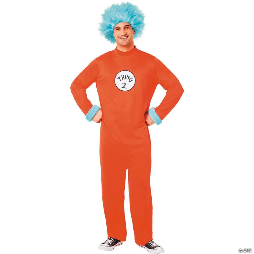 Adults Dr. Seuss&amp;#8482; Thing 1 or Thing 2 Jumpsuit Costume - Large Image