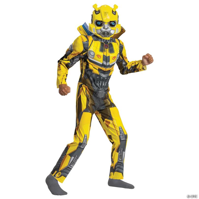 Kids Classic Muscle Transformers Bumblebee T7 Costume - Small Image