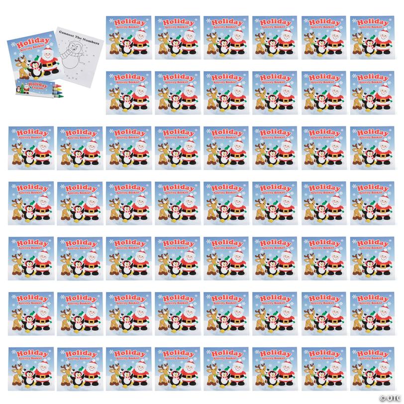 5" x 5" Bulk 48 Pc. Holiday Coloring Activity Booklets with Crayons Image
