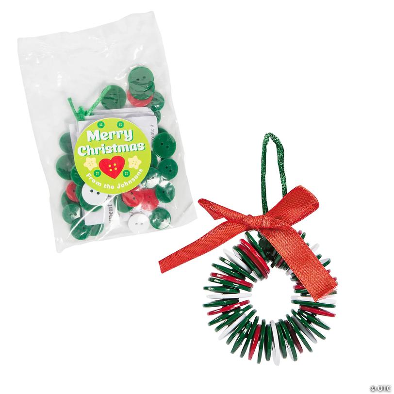 Personalized Button Wreath Ornament Craft Kit - Makes 12 Image