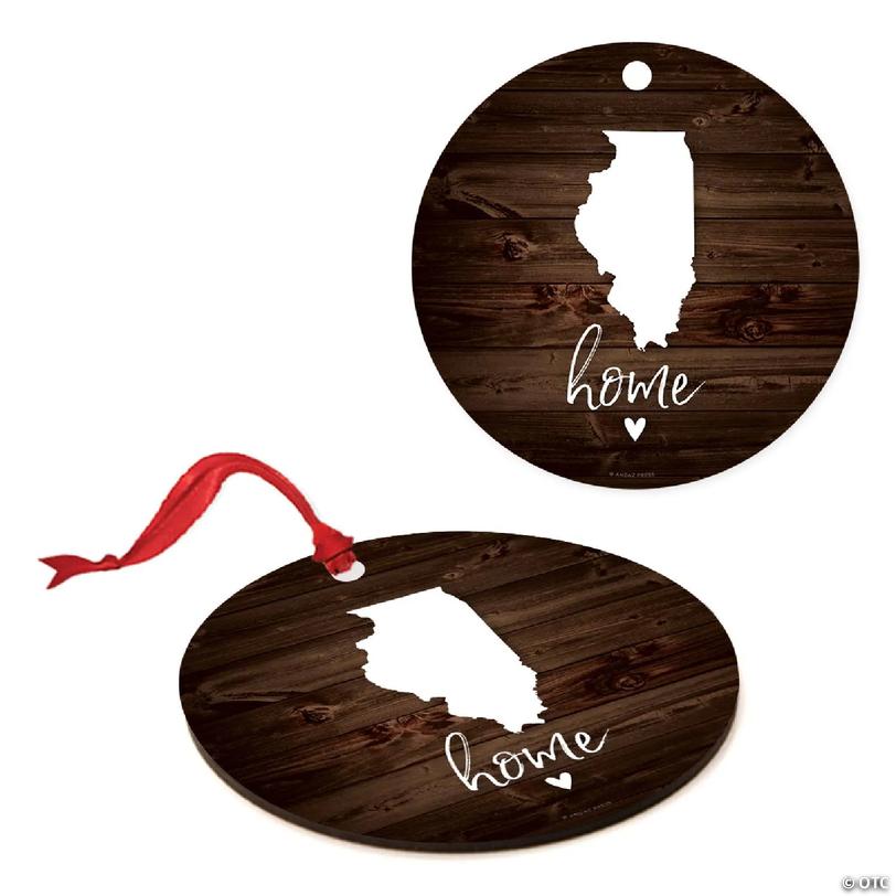 MDF Ornament Illinois Home Dark Wood | Oriental Trading